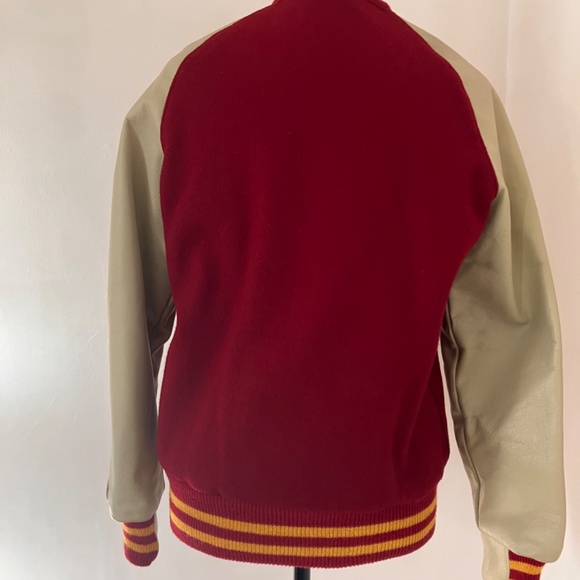 Vintage Leather and Wool Varsity Jacket - Picture 7 of 16